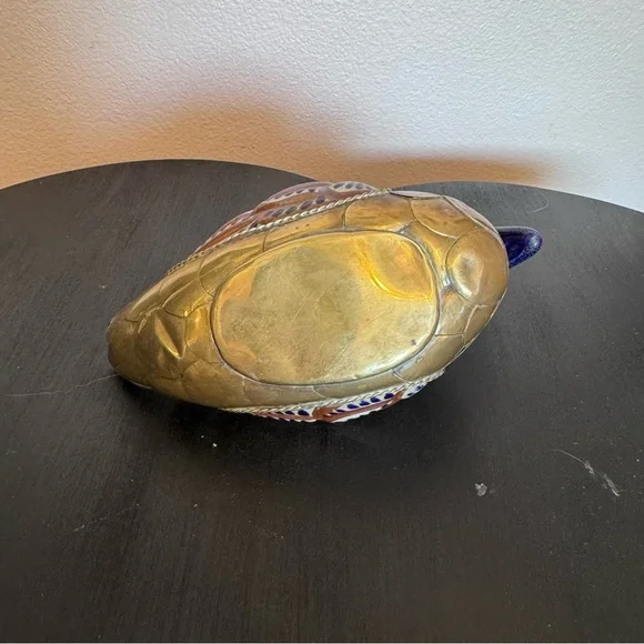 Vintage Mexican Tonala Pottery and Brass Duck - Picture 4 of 8